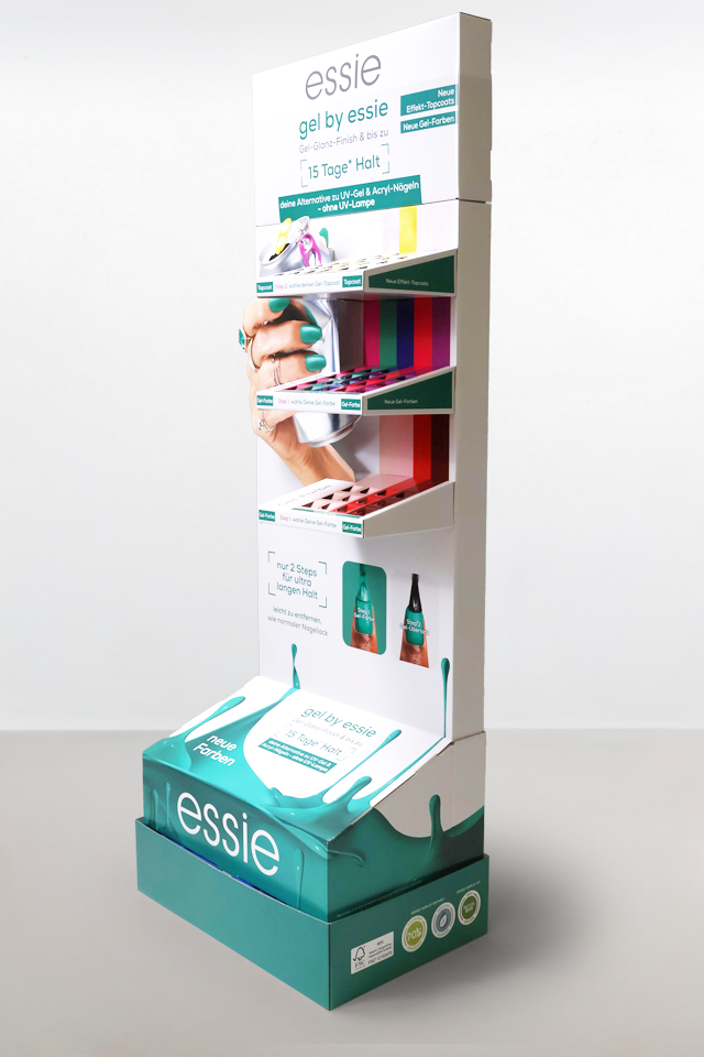 Kartonnen vloerdisplay voor cosmetica - Essie