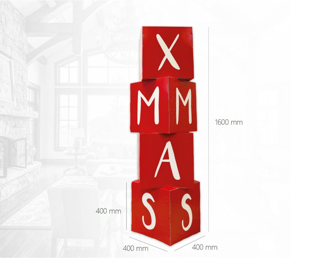 Stapelkubussen XMAS | Set van 4 kubussen