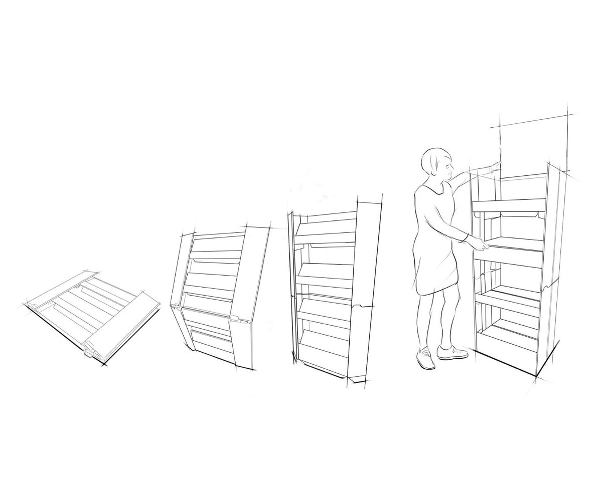 Foldable Shop Display | tot 25 kg per tray