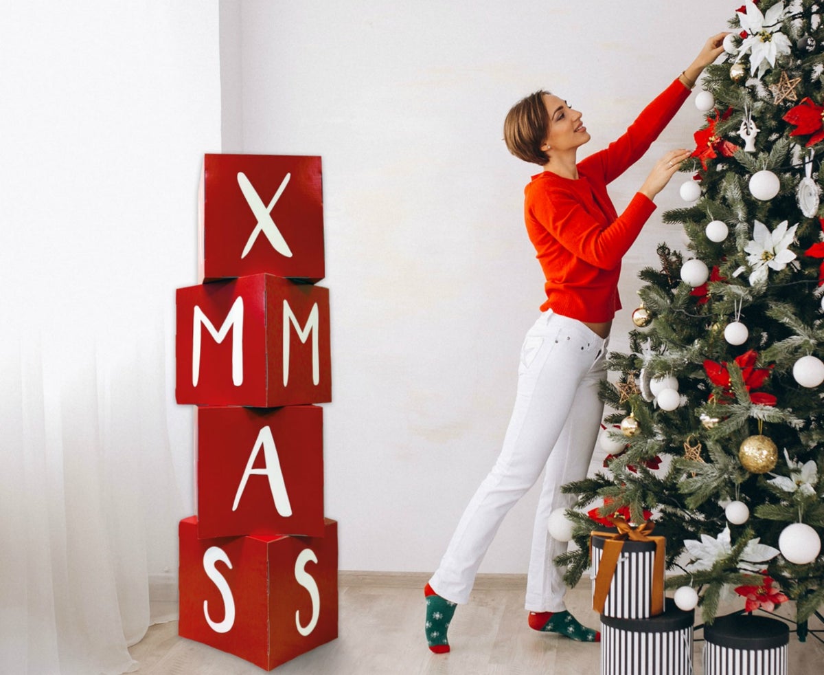 Stapelkubussen XMAS | Set van 4 kubussen