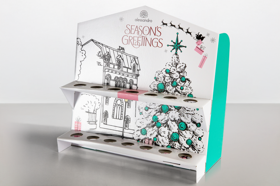 Kartonnen toonbankdisplay voor cosmetica - seasons greetings Kartonnen toonbankdisplay voor cosmetica - seasons greetings