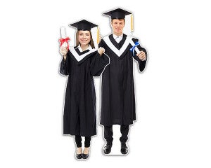 Levensgroot geslaagd kartonnen figuur gemaakt door Holbox Shopdirect