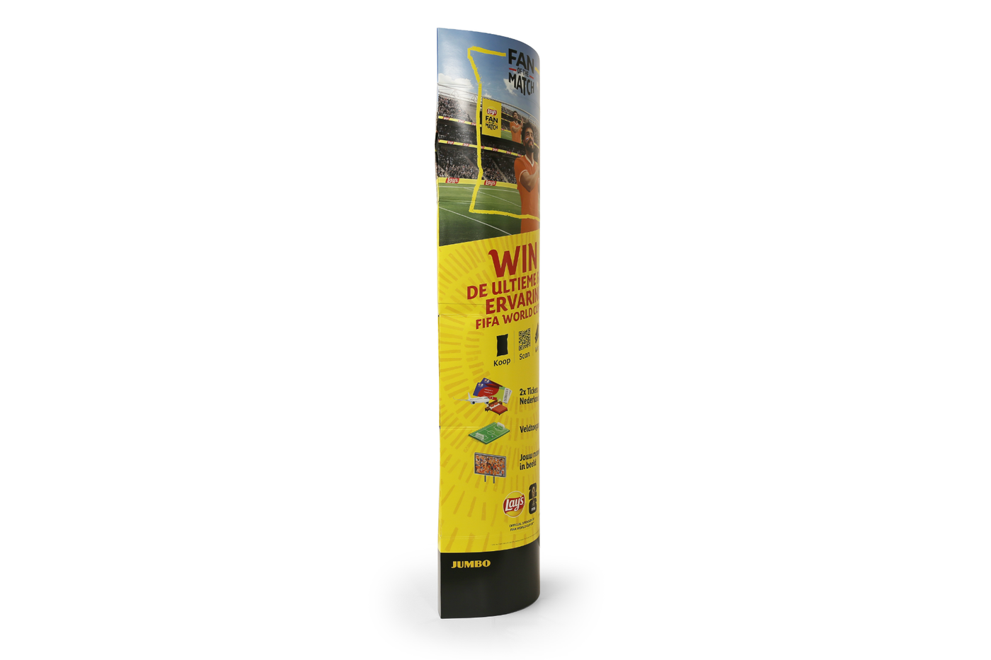 Kartonnen Ellipse zuil 650 x 2100 – 45 graden links voor