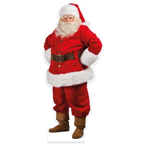 Levensgrote kartonnen Kerstman | 174 cm hoog