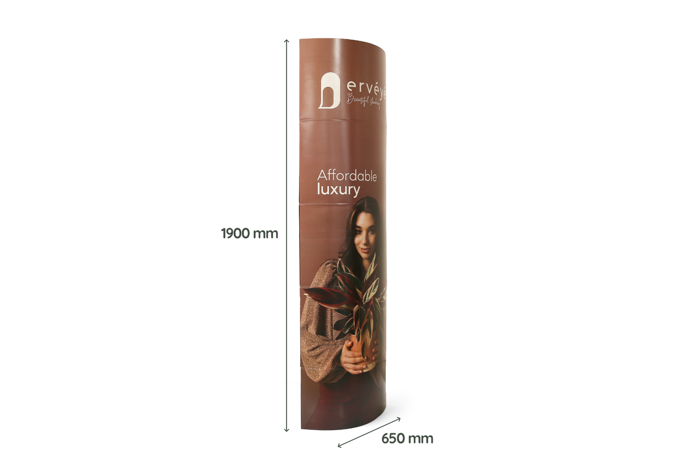 Kartonnen Ellipse zuil 650 x 1900 – 45 graden links voor incl maatvoering Kartonnen Ellipse zuil 650 x 1900 – 45 graden links voor incl maatvoering