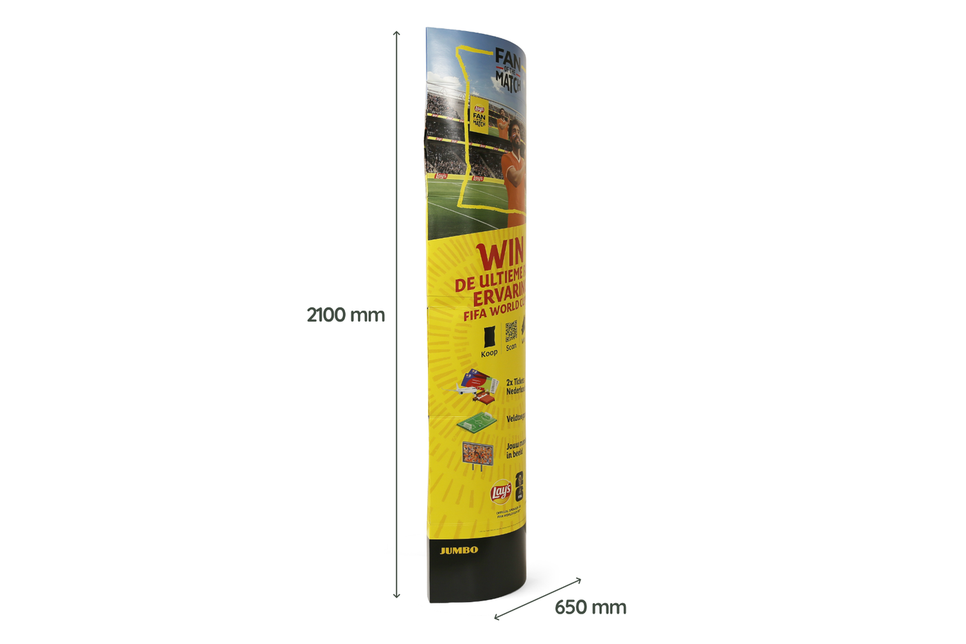 Kartonnen Ellipse zuil 650 x 2100 – 45 graden links voor incl maatvoering Kartonnen Ellipse zuil 650 x 2100 – 45 graden links voor incl maatvoering