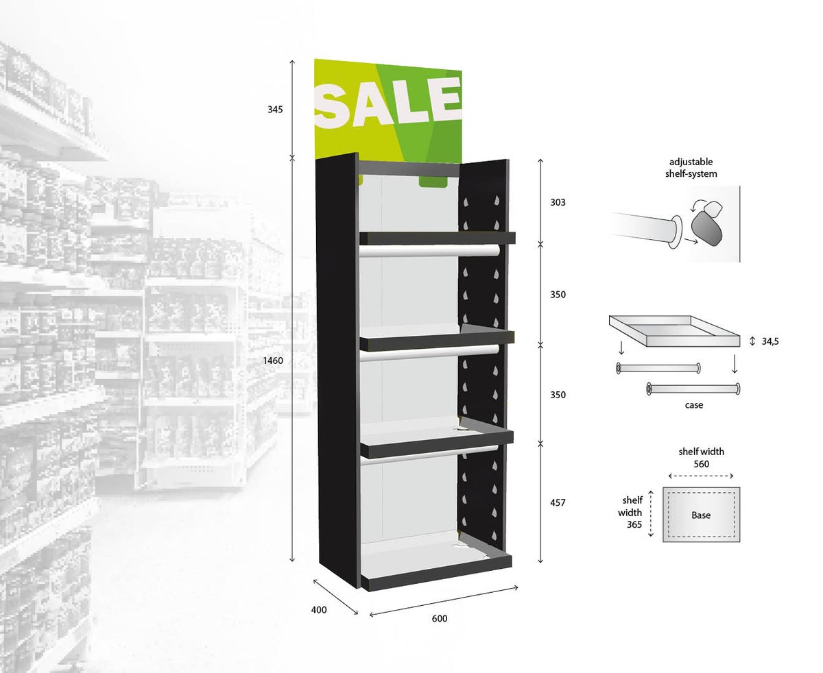 Pallet display zwart Holbox ShopDirect  Pallet display zwart Holbox ShopDirect