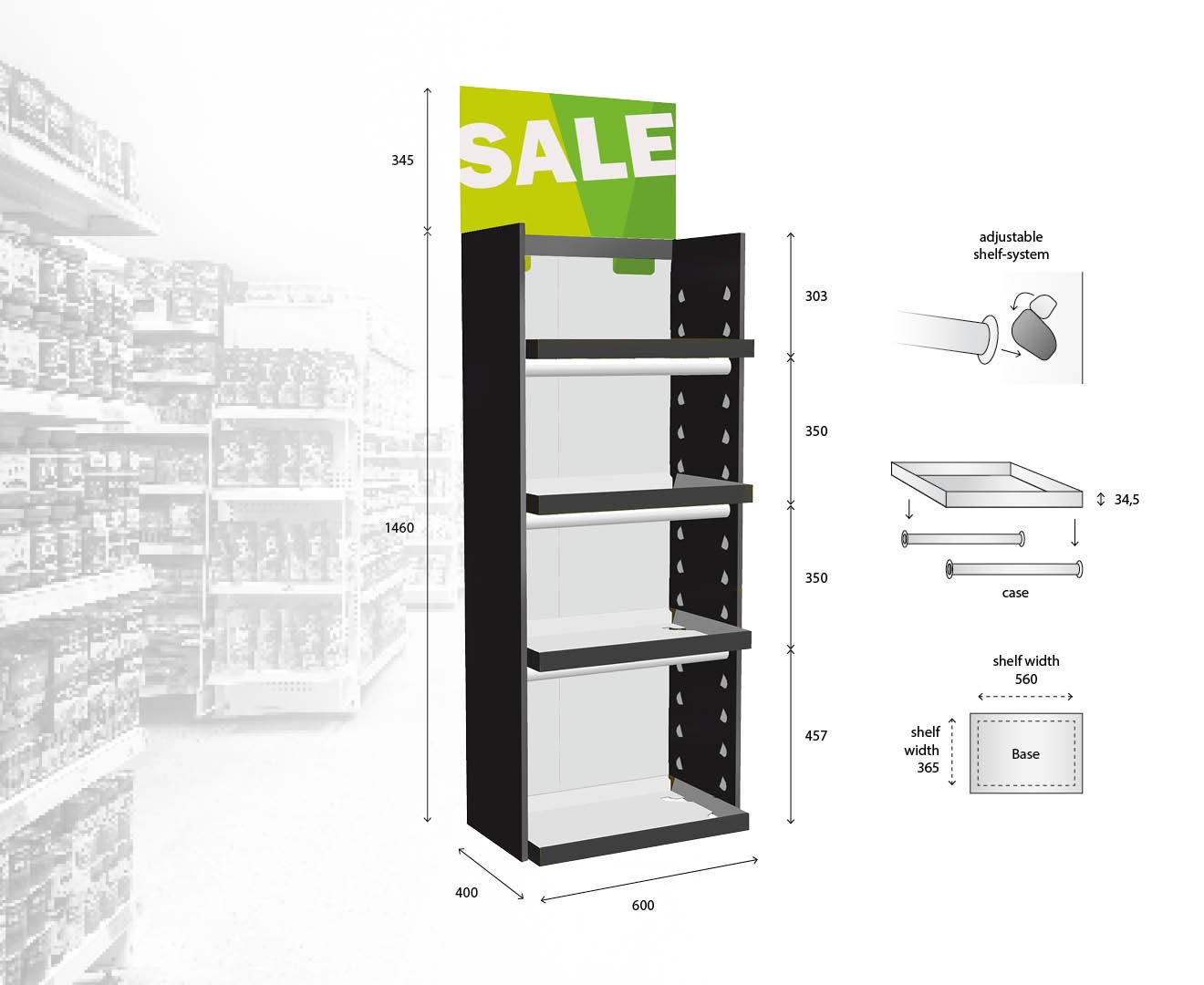 Pallet display zwart Holbox ShopDirect Pallet display zwart Holbox ShopDirect