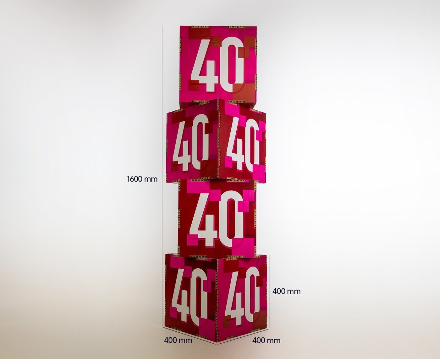 Stapelkubussen van reboard karton | set van 4 | 40cm Stapelkubussen van reboard karton | set van 4 | 40cm