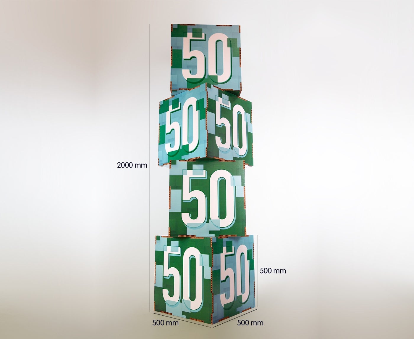 Stapelkubussen van reboard karton | set van 4 | 50cm Stapelkubussen van reboard karton | set van 4 | 50cm