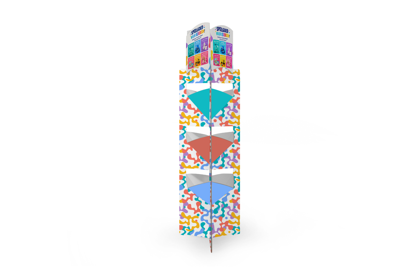 Tower Dumpbin – 3 productvakken – zijkant Tower Dumpbin – 3 productvakken – zijkant