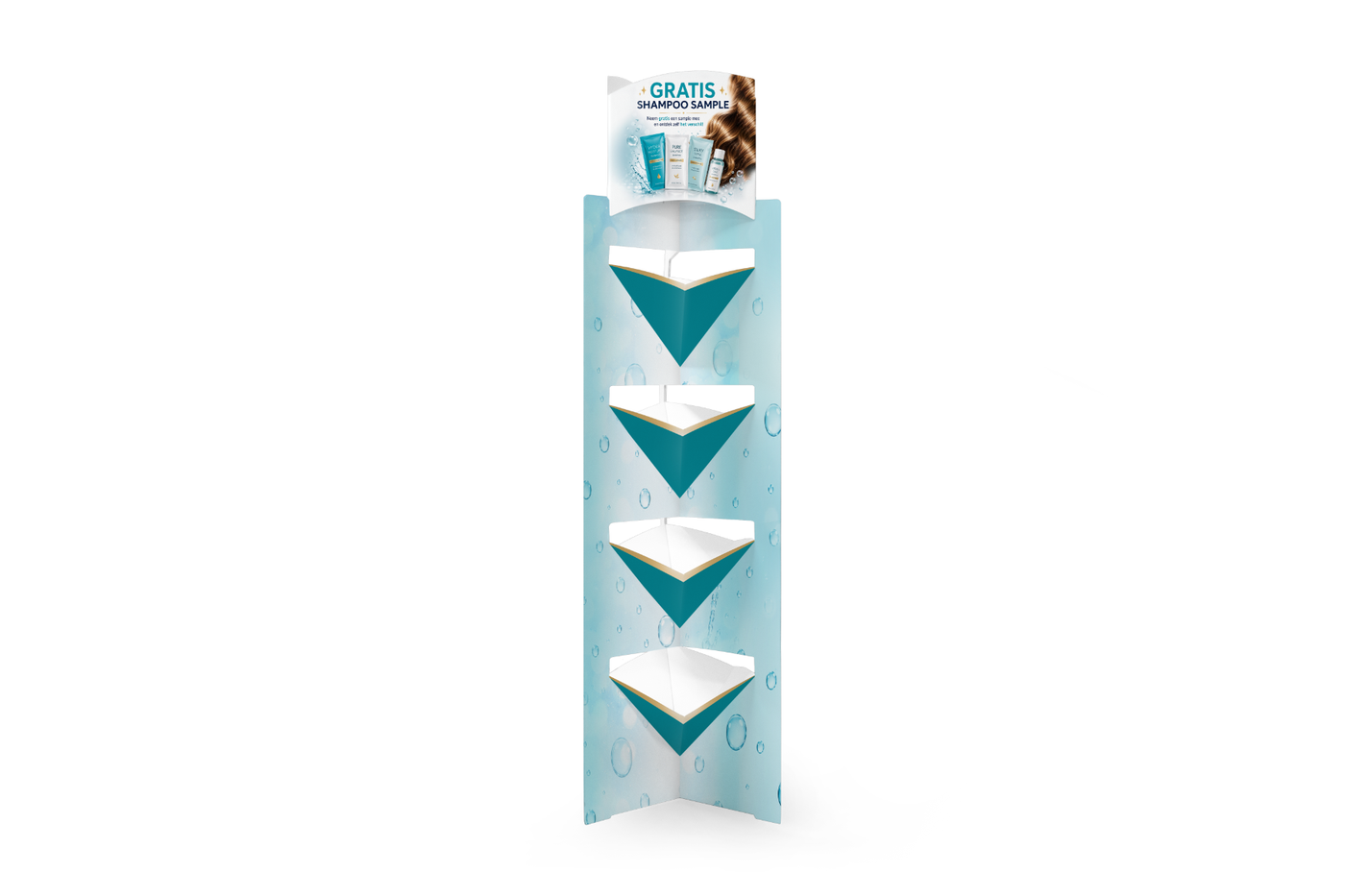 Tower Dumpbin – 4 productvakken – voorkant Tower Dumpbin – 4 productvakken – voorkant