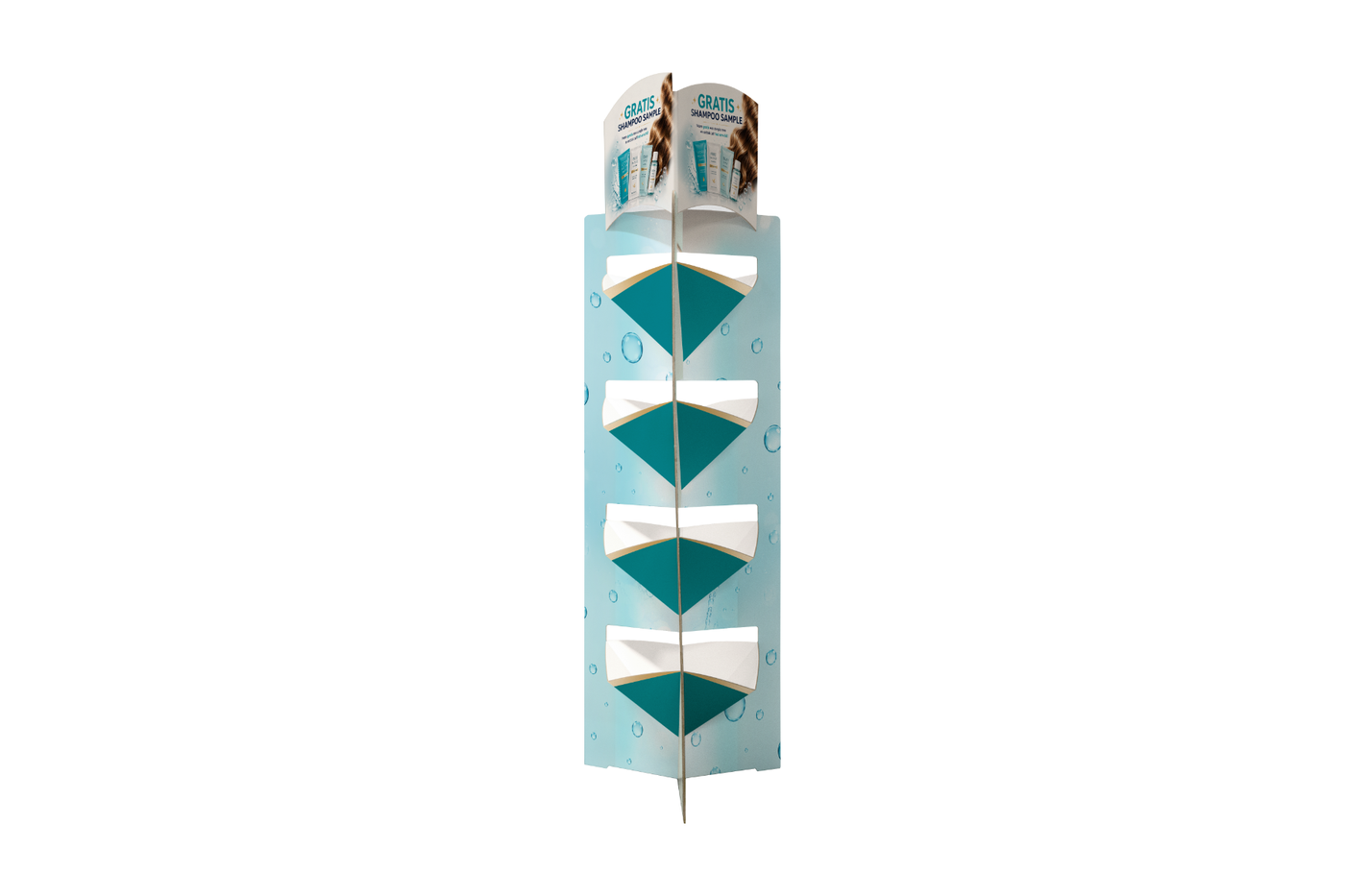 Tower Dumpbin – 4 productvakken – zijkant Tower Dumpbin – 4 productvakken – zijkant