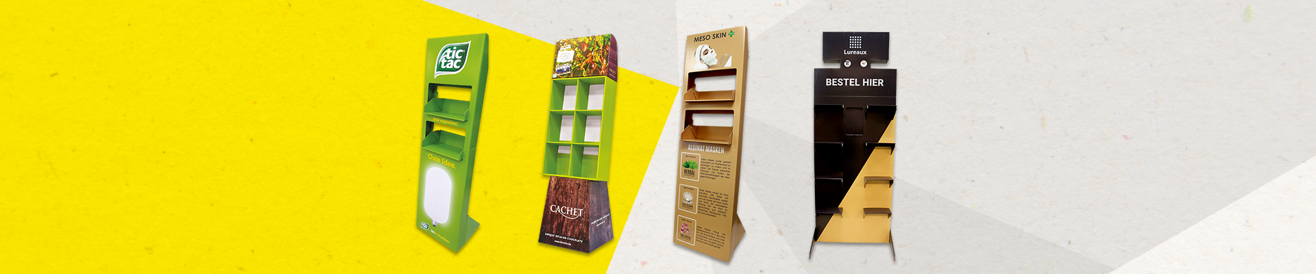 Kartonnen vloerdisplay op maat| Holbox Shop Direct